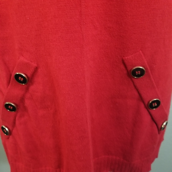 Soft Surrounding Cowl Neck Red Button Detail Viscose Blend Sweater Size M - Picture 2 of 8